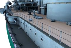 CK118-Partial Ship-Port Side-Stern Torpedo Net Landing